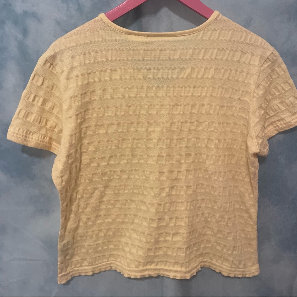 Basic editions vintage textured baby yellow top - Picture 5 of 6